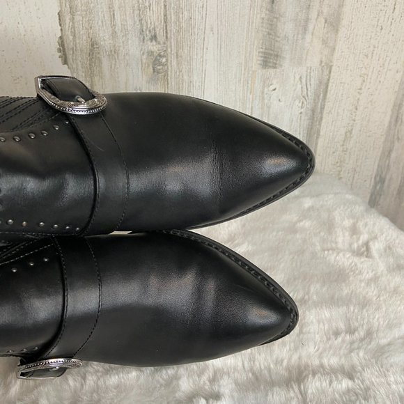 Seychelles Women's Size 7.5 Western Moto Mules Pointed Toe Slip On Heels Shoes - Picture 9 of 11